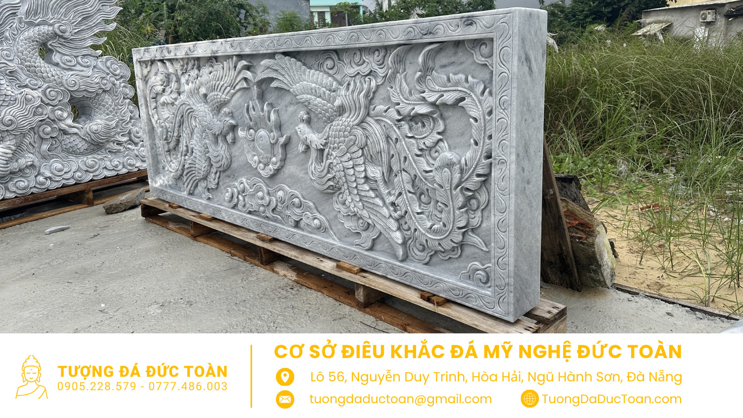 Sản phẩm phù điêu phượng hoàng sau khi chế tác