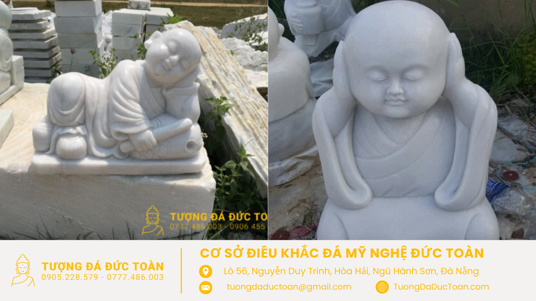 Tượng chú tiểu bằng đá