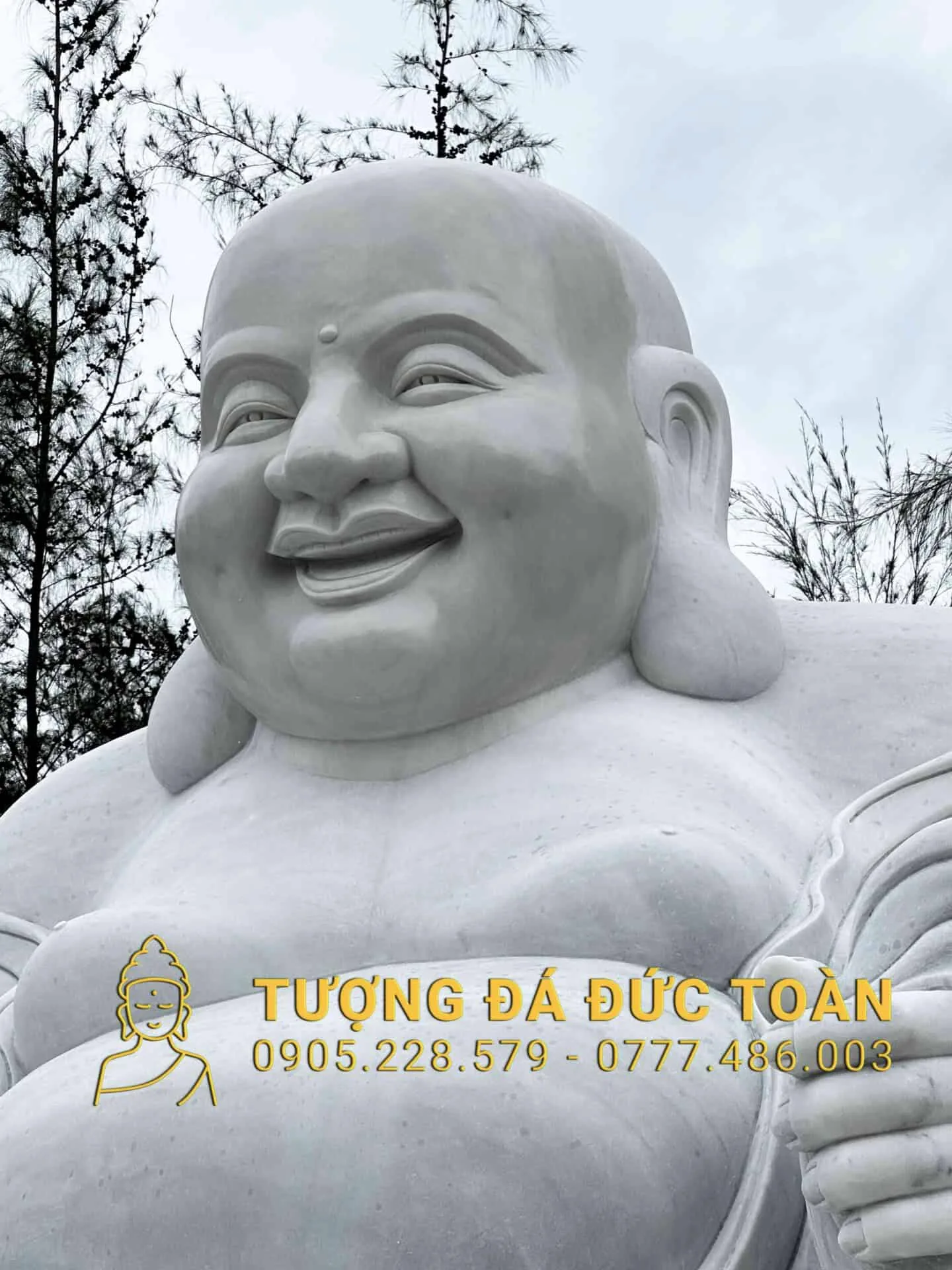 Tượng Phật Di Lặc Đá Trắng Cao 2m DL_46