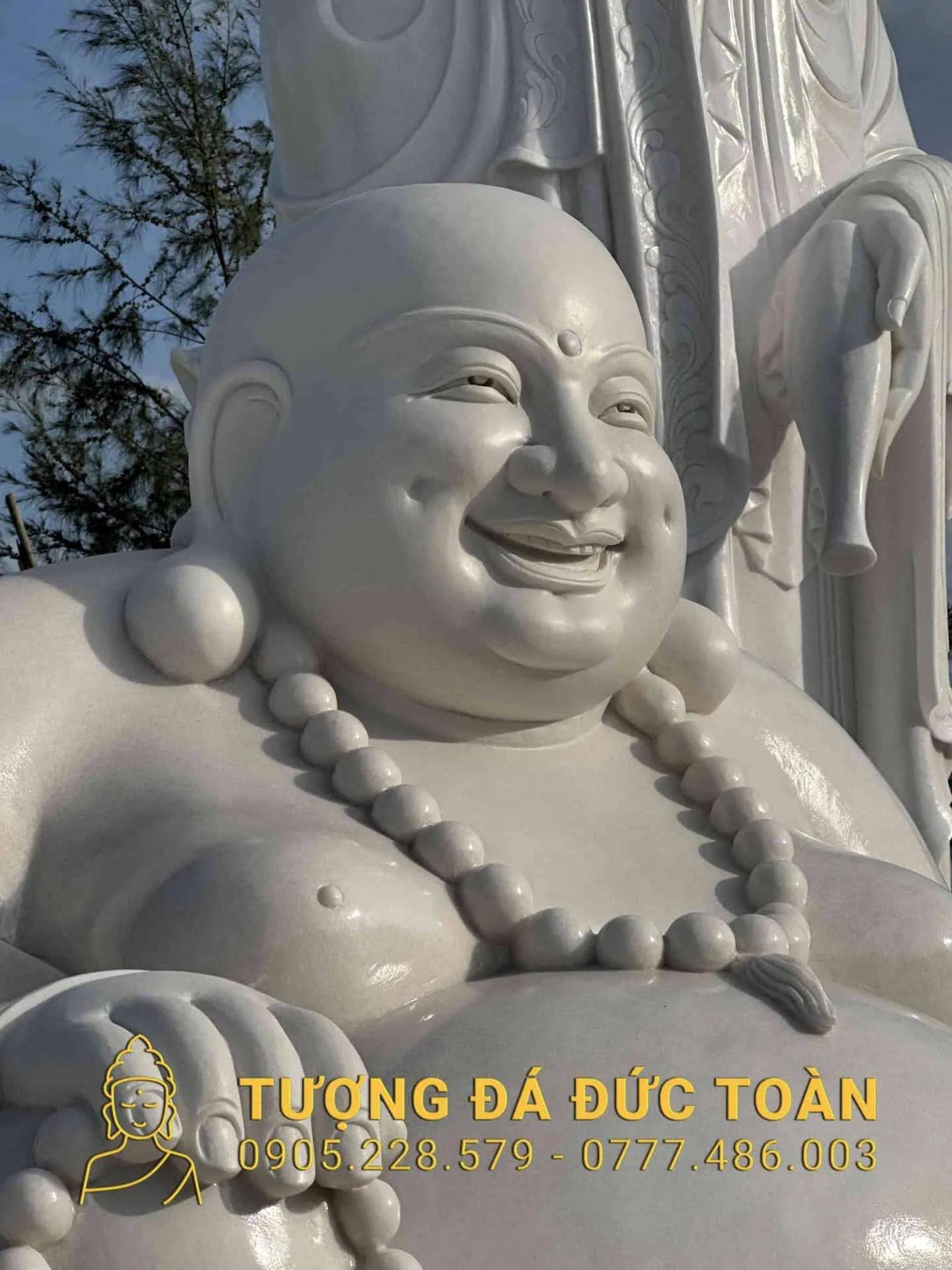 Tượng Phật Di Lặc Đá Trắng Cao 1,8m DL_47 1