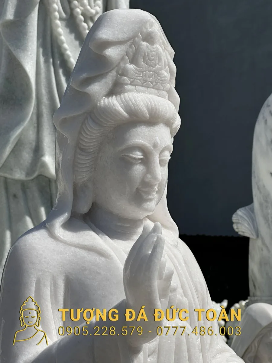 TƯỢNG PHẬT QUAN ÂM CƯỠI RỒNG CAO 1,5M QA_44