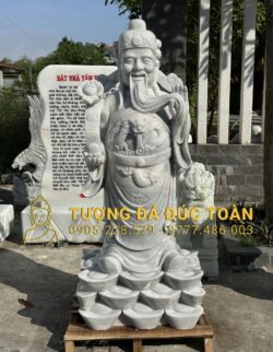 TƯỢNG THẦN TIỀN ĐÁ CẨM THẠCH XÁM NGUYÊN KHỐI TPK_14