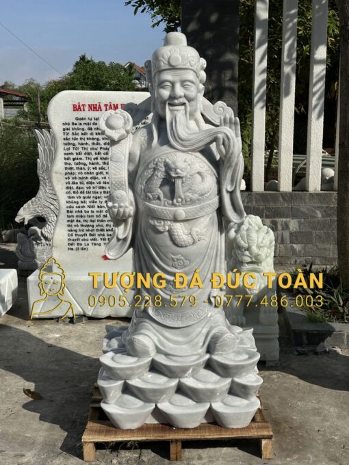 TƯỢNG THẦN TIỀN ĐÁ CẨM THẠCH XÁM NGUYÊN KHỐI TPK_14
