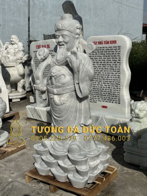 TƯỢNG THẦN TIỀN ĐÁ CẨM THẠCH XÁM NGUYÊN KHỐI TPK_14 - Hình ảnh 5