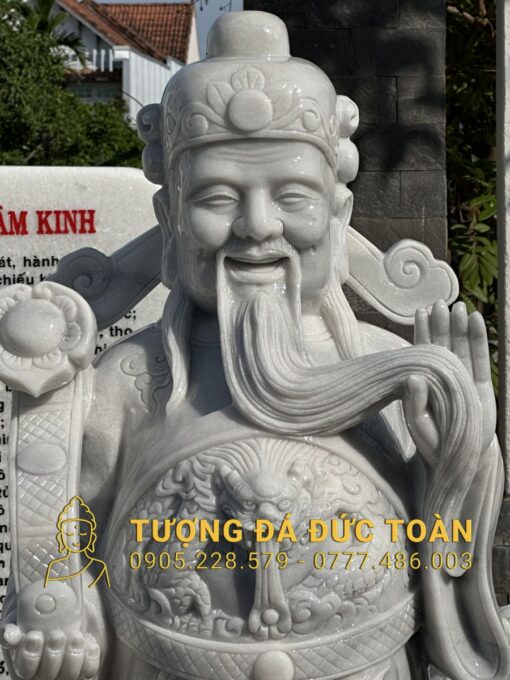 TƯỢNG THẦN TIỀN ĐÁ CẨM THẠCH XÁM NGUYÊN KHỐI TPK_14 - Hình ảnh 4