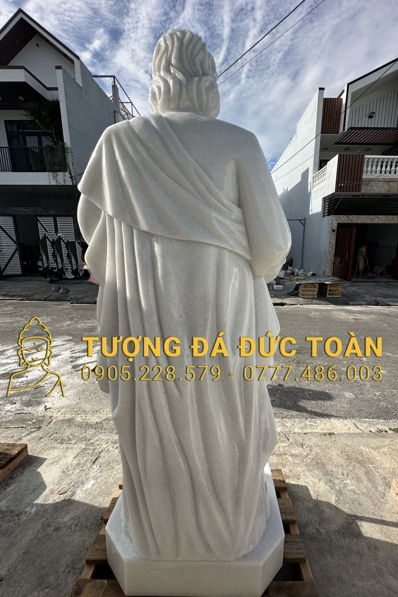 TƯỢNG THÁNH PHAOLO BẰNG ĐÁ TRẮNG CAO 2M CGK_24 8 27 (1)