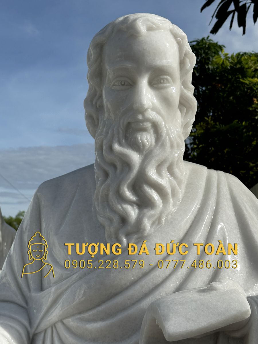 TƯỢNG THÁNH PHAOLO BẰNG ĐÁ TRẮNG CAO 2M CGK_24 17 27 (6)