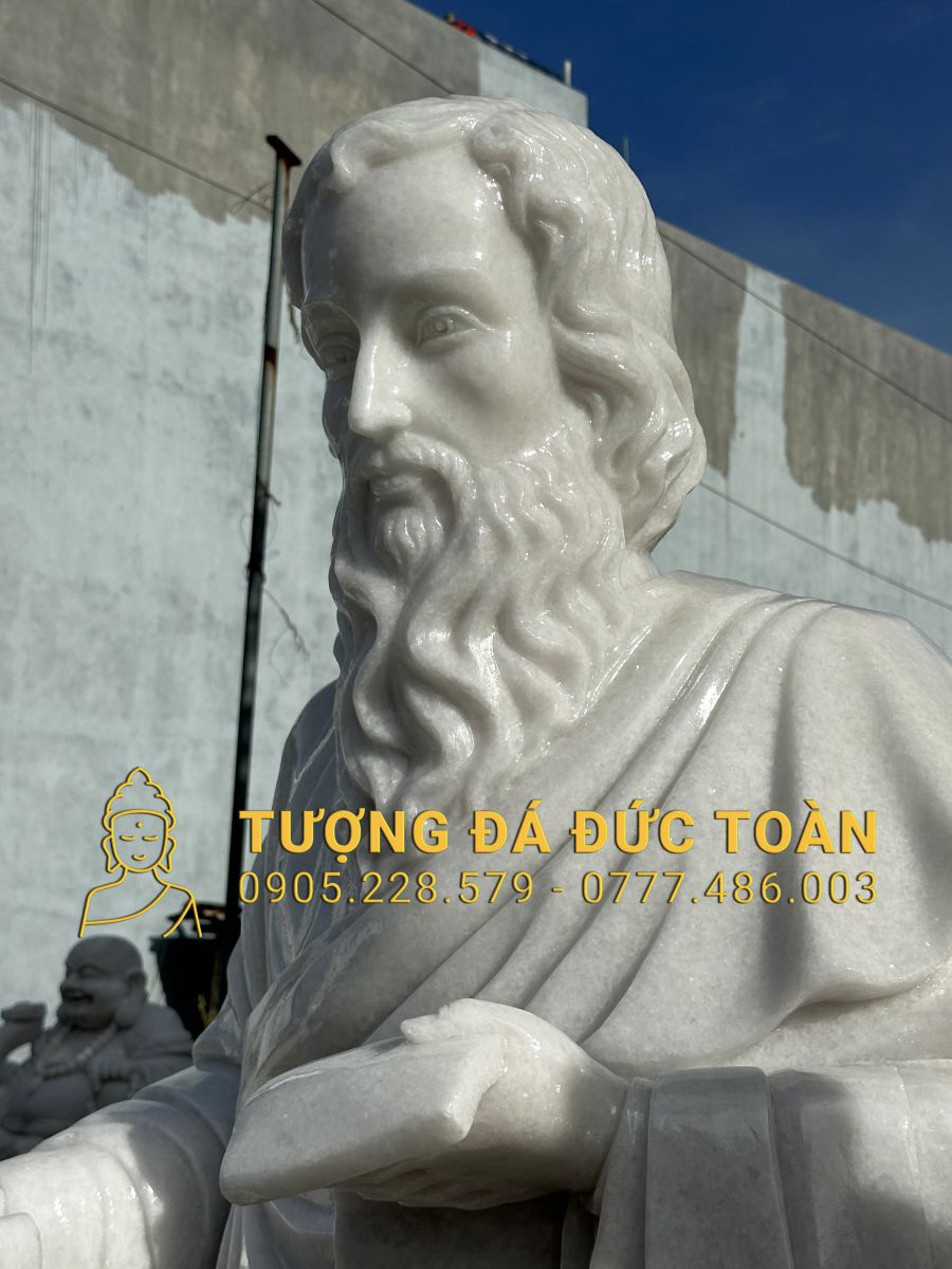 TƯỢNG THÁNH PHAOLO BẰNG ĐÁ TRẮNG CAO 2M CGK_24 3 27 (7)