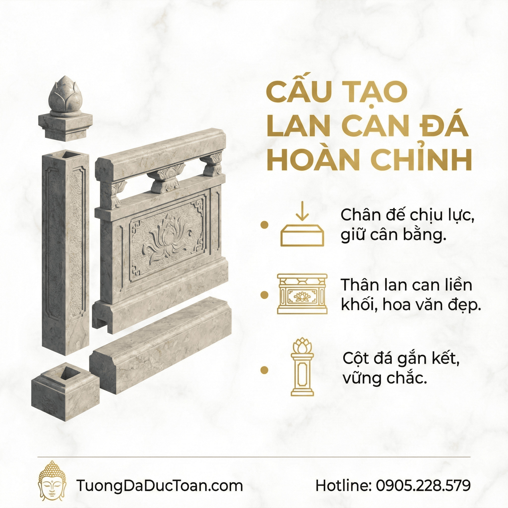 Lan Can đá Cau Tao Lan Can Da