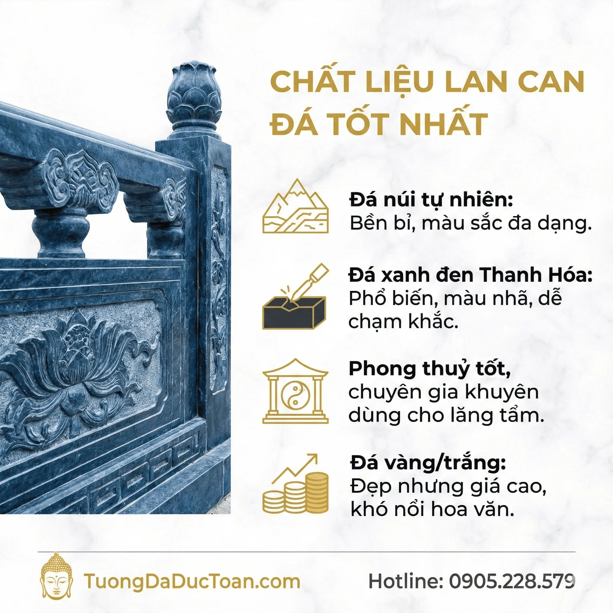 Lan can đá Chat Lieu Lam Lan Can Da