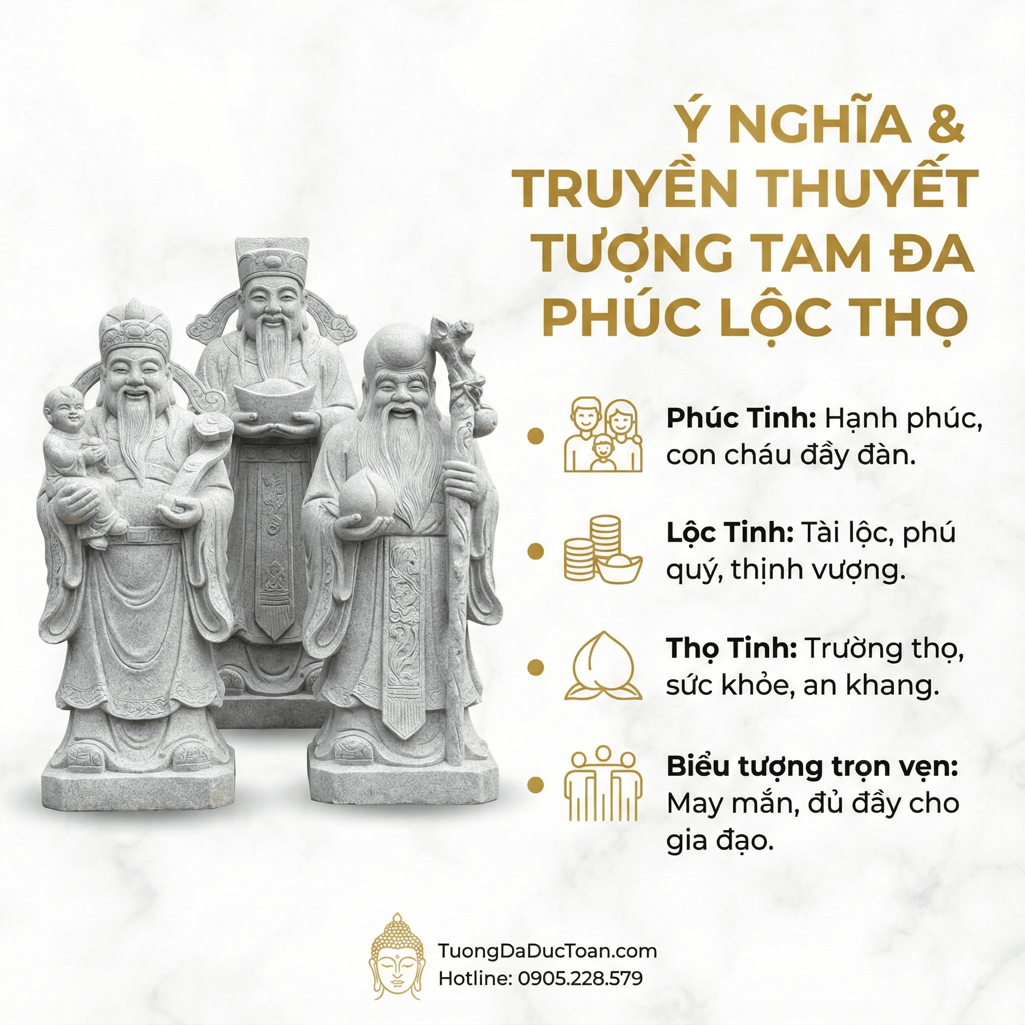 Truyền thuyết về tượng Phước Lộc Thọ bằng đá