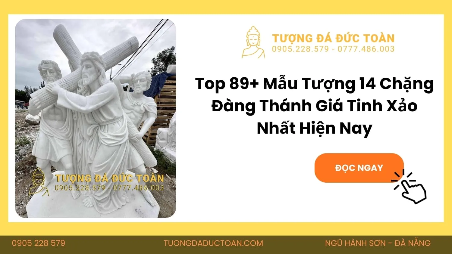 TƯỢNG 14 ĐÀN THÁNH GIÁ BẰNG ĐÁ CẨM THẠCH TRẮNG 1 14 chặng đàng