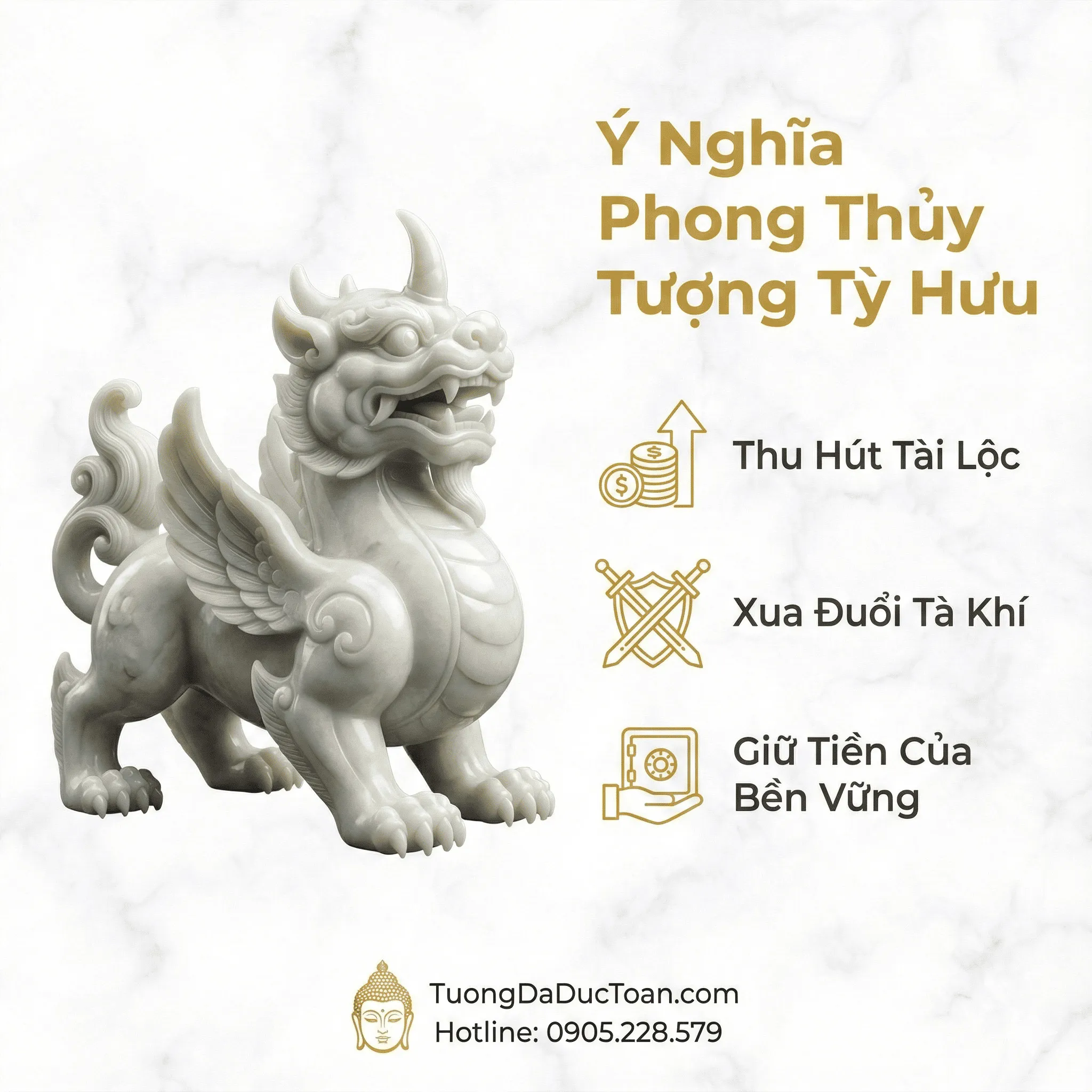 2. Tượng Tỳ Hưu Bằng Đá dưới góc nhìn phong thủy và ý nghĩa của nó.