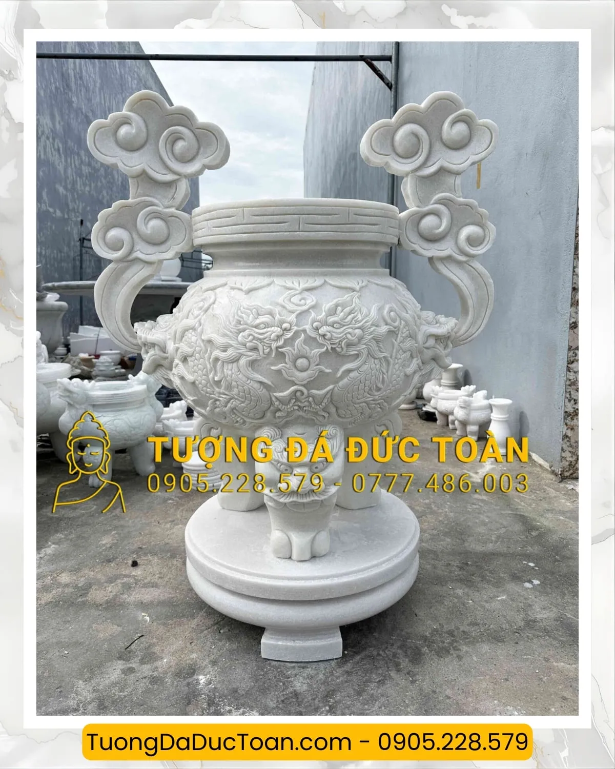 Lư Hương Đá Chạm Rồng Nguyên Khối Đà Nẵng 2 Lư Hương Đá