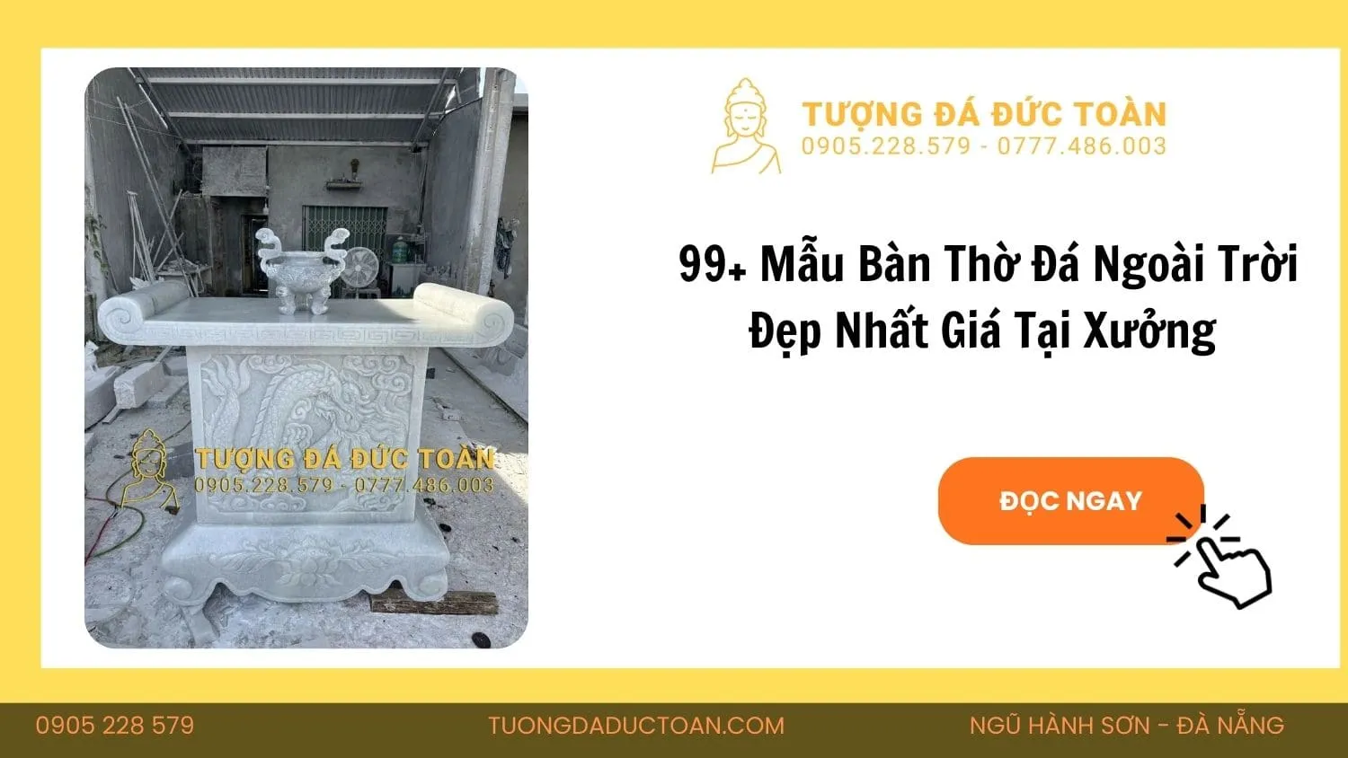Bàn Lễ Đá Nguyên Khối Non Nước Đà Nẵng 1 CHẾ TÁC BÀN THIÊN ĐÁ TRẮNG (1)