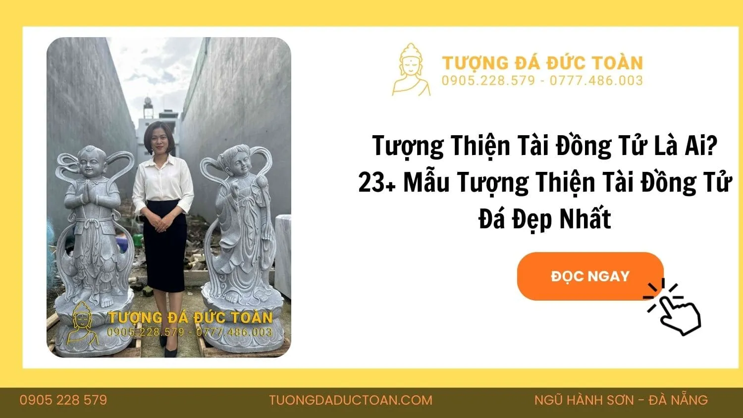 Tượng Thiện Tài Đồng Tử CHẾ TÁC BÀN THIÊN ĐÁ TRẮNG (2) (1)