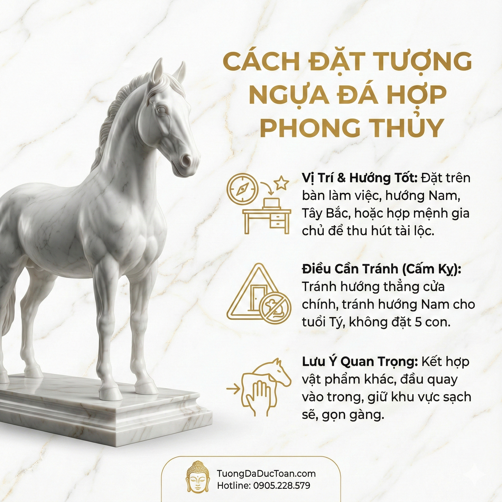 tượng ngựa bằng đá Cách đặt tượng ngựa bằng đá