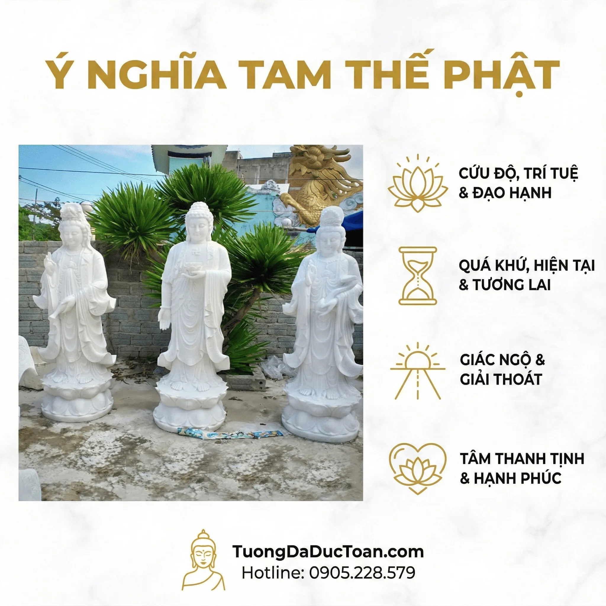 Ý nghĩa bộ tượng Tam Thế Phật Ý nghĩa bộ tượng Tam Thế Phật