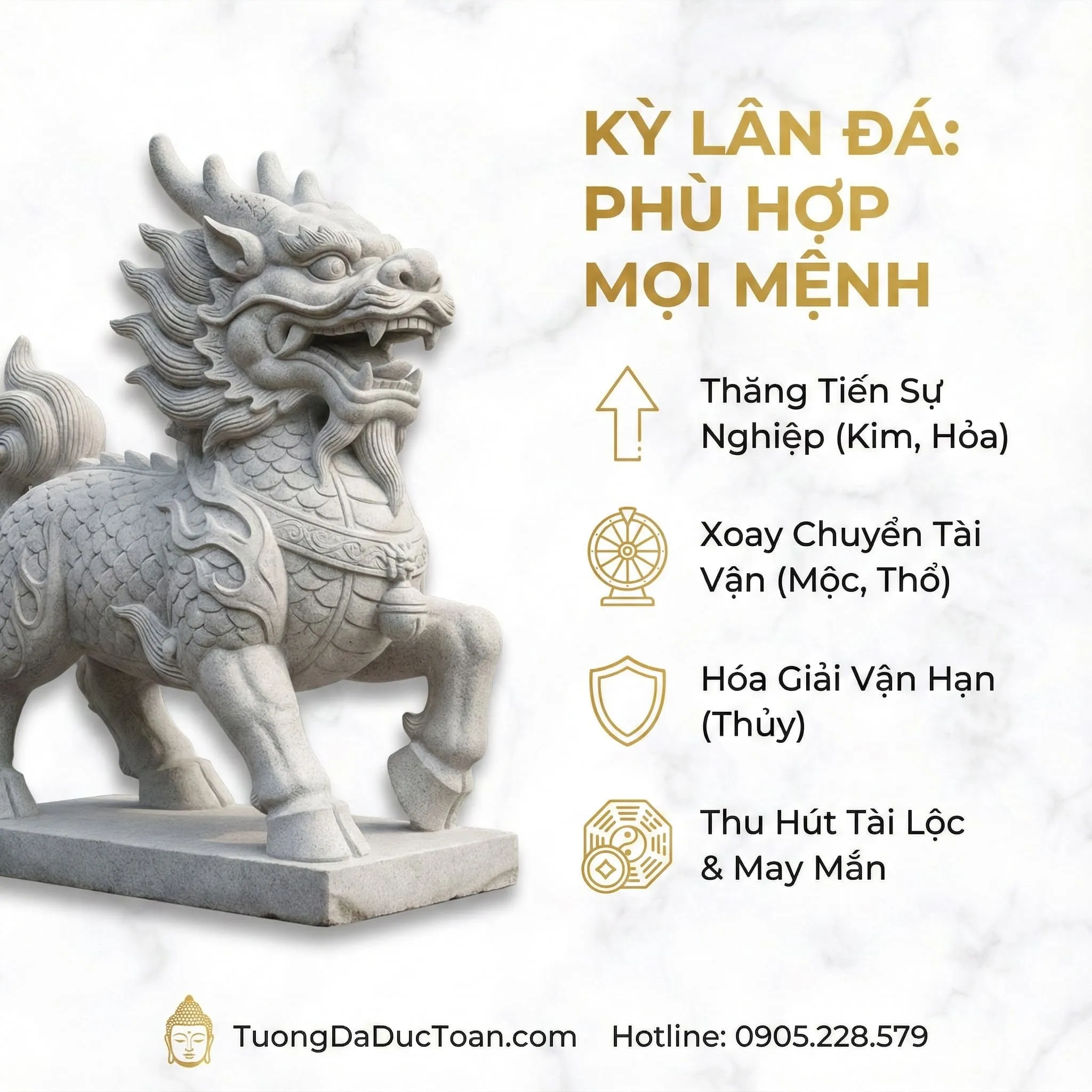 tượng kỳ lân đá Gia chủ mệnh nào phù hợp với tượng kỳ lân đá (1)