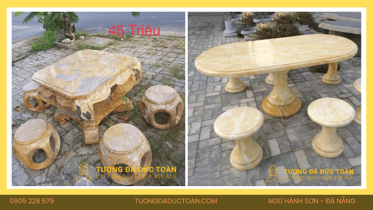 Bàn Ghế Đá Cẩm Thạch Trắng Đà Nẵng 5 Mẫu Bàn Ghế Đá Tự Nhiên (4)