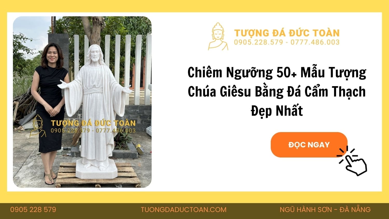 Tượng Chúa Jesus Đá Cẩm Thạch Đà Nẵng - 01 1 Mẫu Tượng Chúa Giêsu Bằng Đá Cẩm Thạch Đẹp Nhất (1)