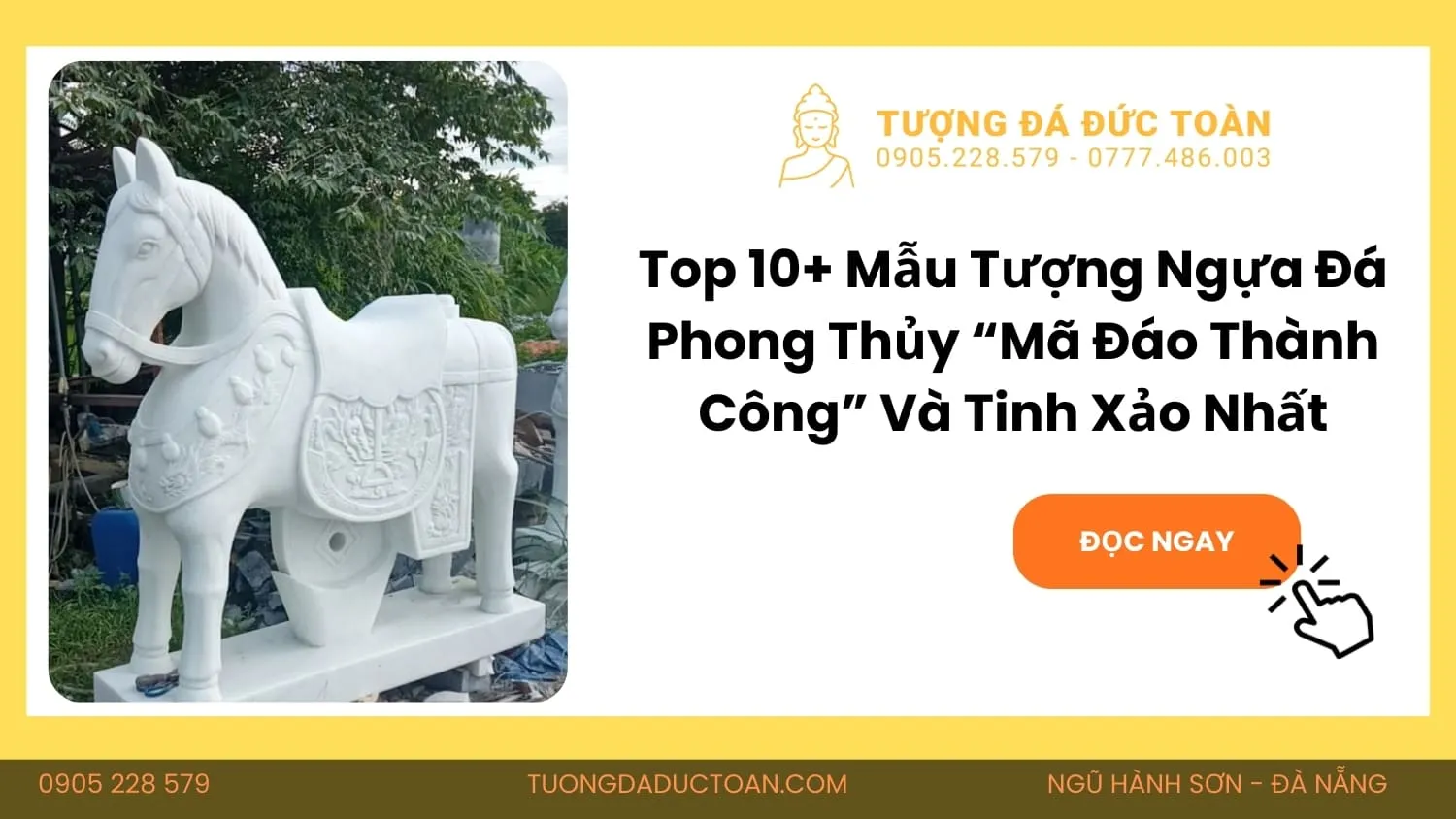 Kỳ Lân Phương Tây - Ngựa Một Sừng Đá Trắng Nguyên Khối 1 Mẫu Tượng Ngựa Đá Phong Thủy