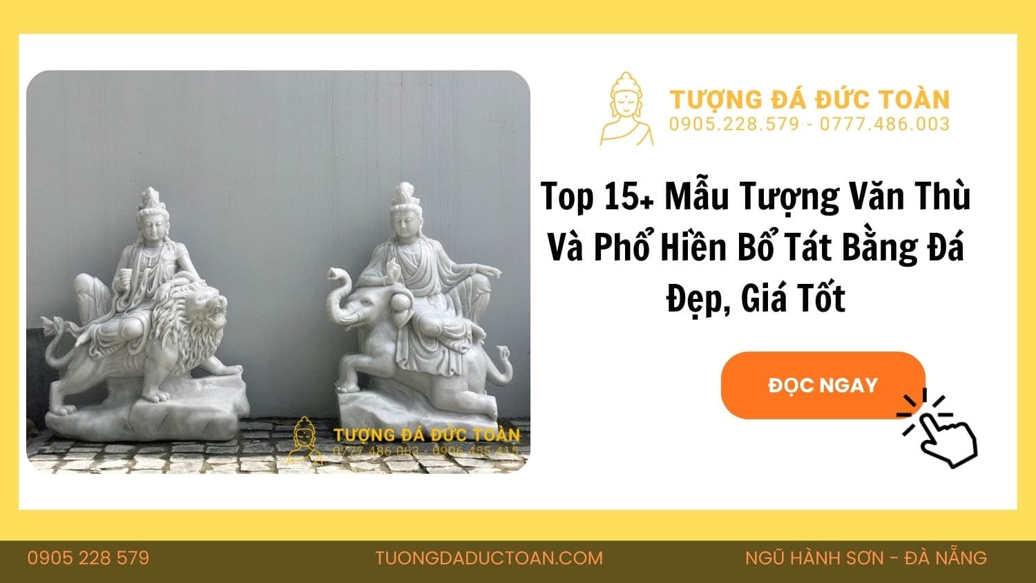Mẫu Tượng Văn Thù Và Phổ Hiền Bổ Tát Bằng Đá Đẹp, Giá Tốt