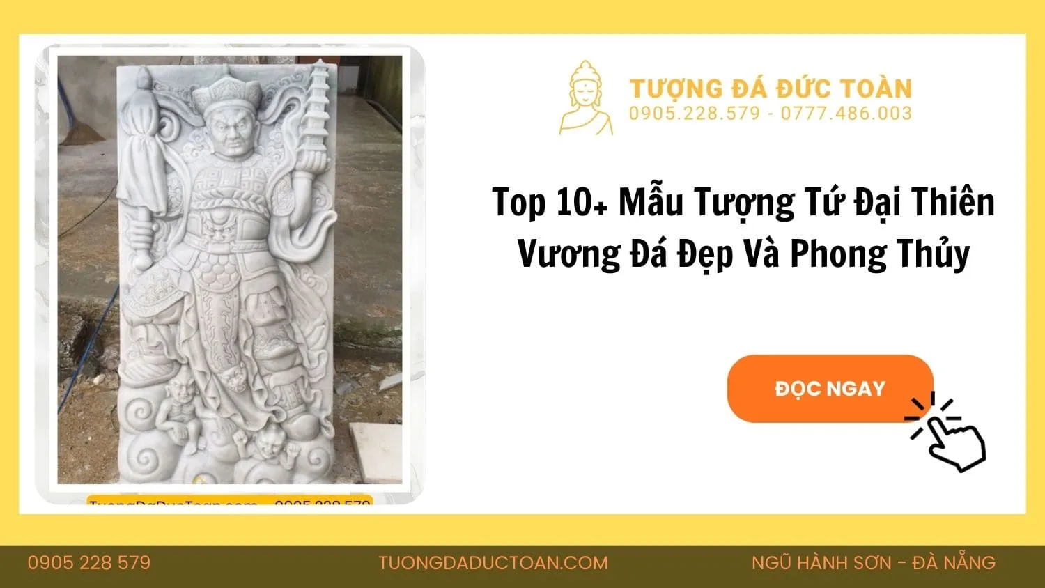 Tứ Đại Thiên Vương Bằng Đá Nguyên Khối