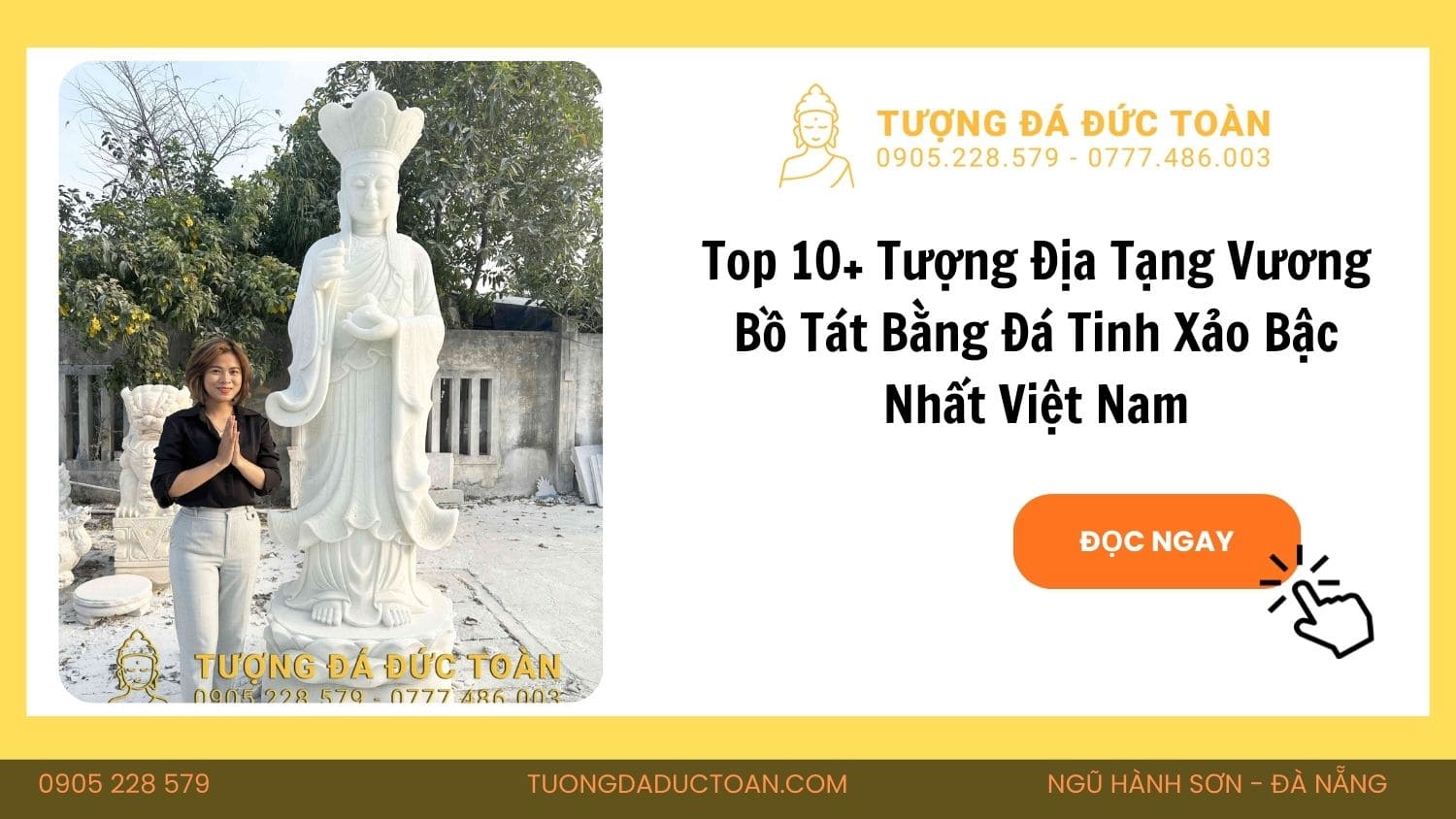 Tượng Địa Tạng Vương Bồ Tát Bằng Đá Tinh Xảo Bậc Nhất Việt Nam