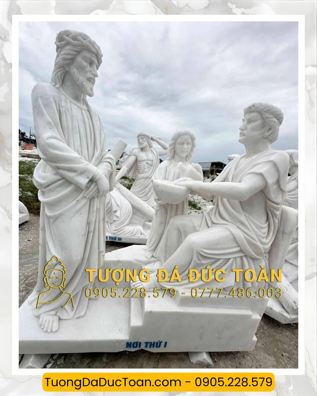 TƯỢNG 14 ĐÀN THÁNH GIÁ BẰNG ĐÁ CẨM THẠCH TRẮNG 4 Tượng 14 Chặng Đàng Thánh Giá (2)