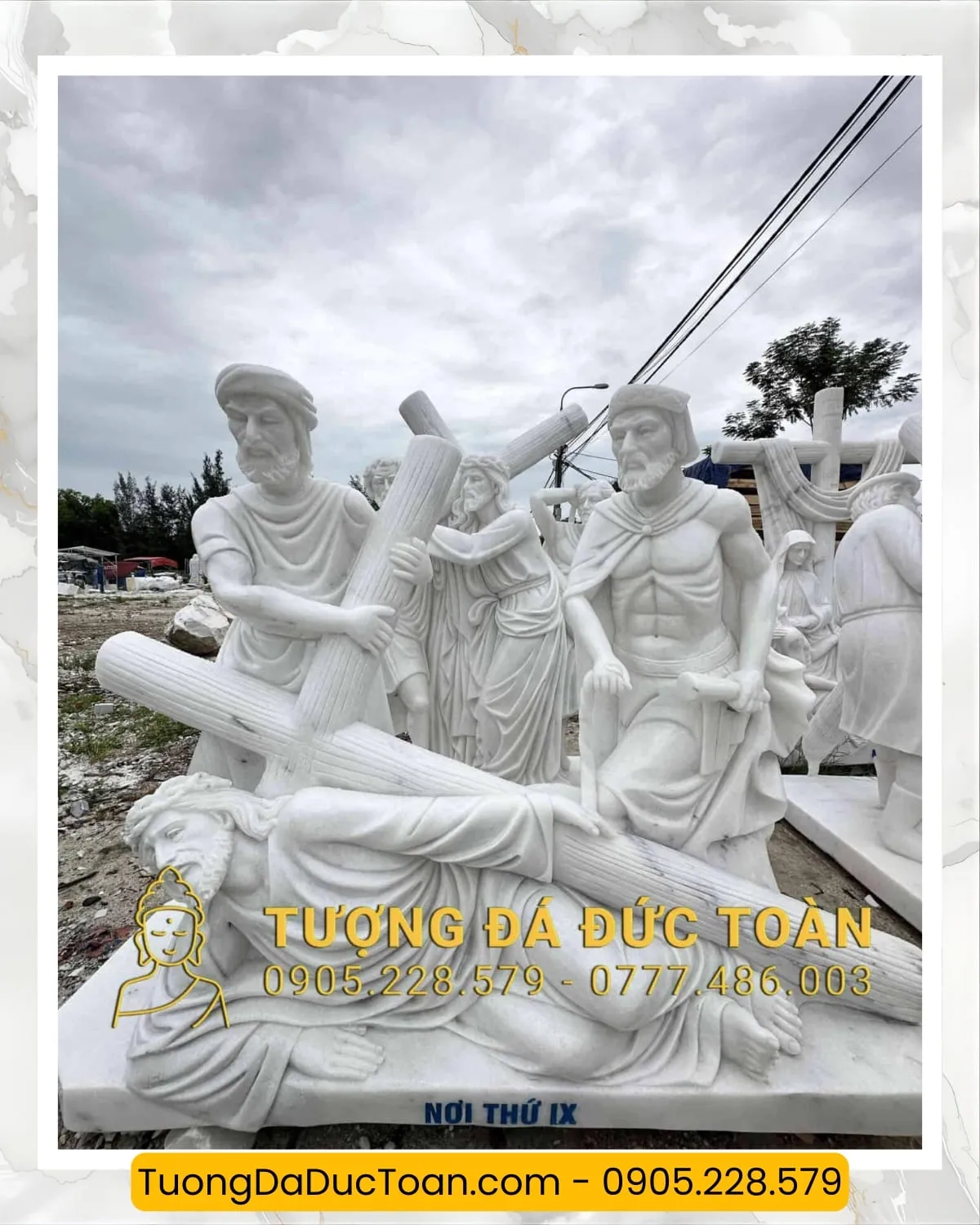 TƯỢNG 14 ĐÀN THÁNH GIÁ BẰNG ĐÁ CẨM THẠCH TRẮNG 6 Tượng 14 Chặng Đàng Thánh Giá (4)