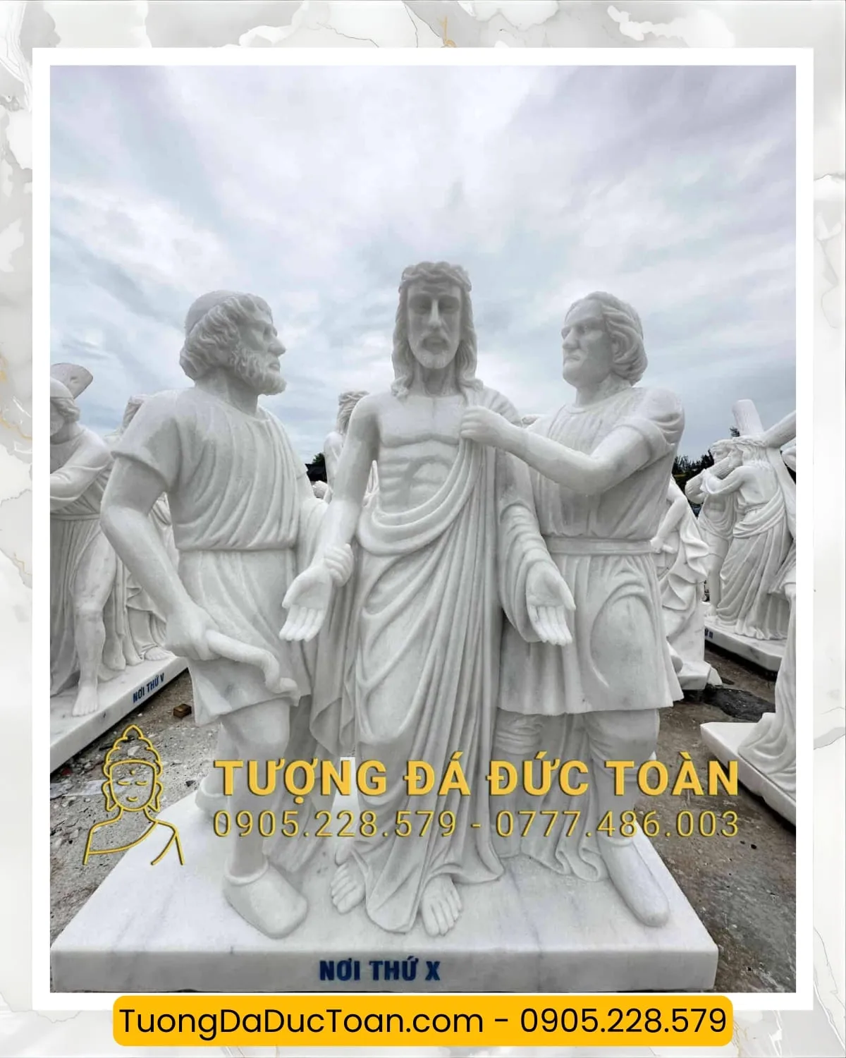 TƯỢNG 14 ĐÀN THÁNH GIÁ BẰNG ĐÁ CẨM THẠCH TRẮNG 8 Tượng 14 Chặng Đàng Thánh Giá (6)
