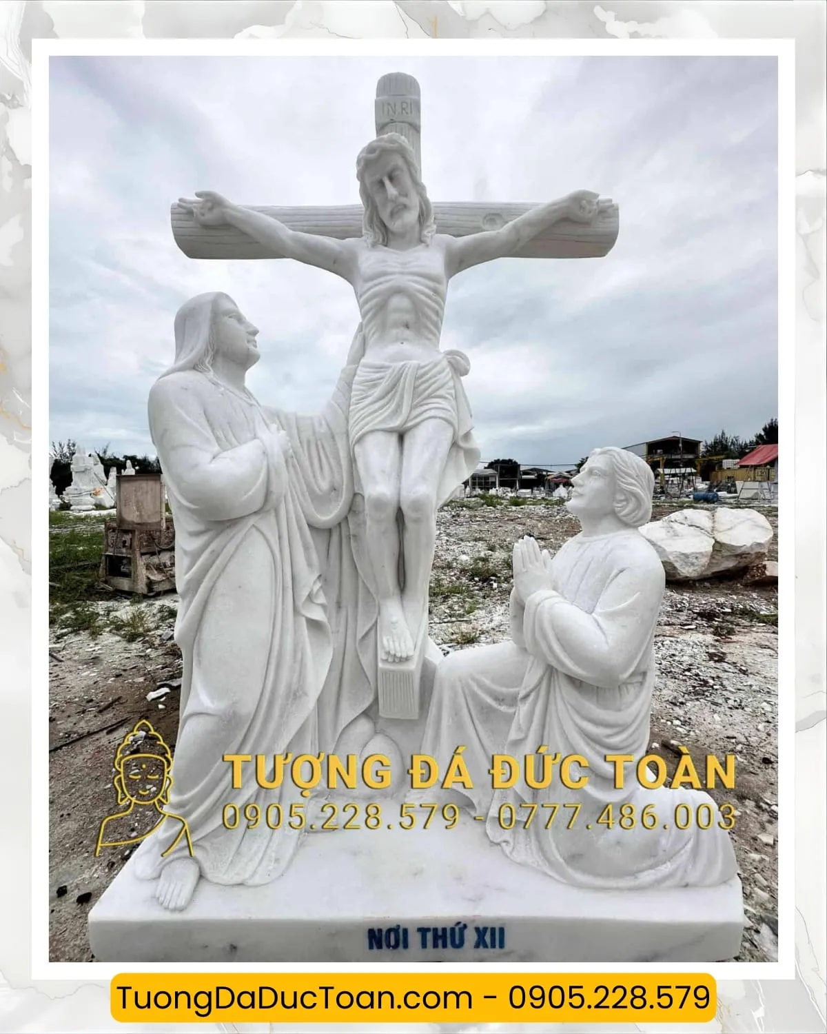 TƯỢNG 14 ĐÀN THÁNH GIÁ BẰNG ĐÁ CẨM THẠCH TRẮNG 10 Tượng 14 Chặng Đàng Thánh Giá (8)