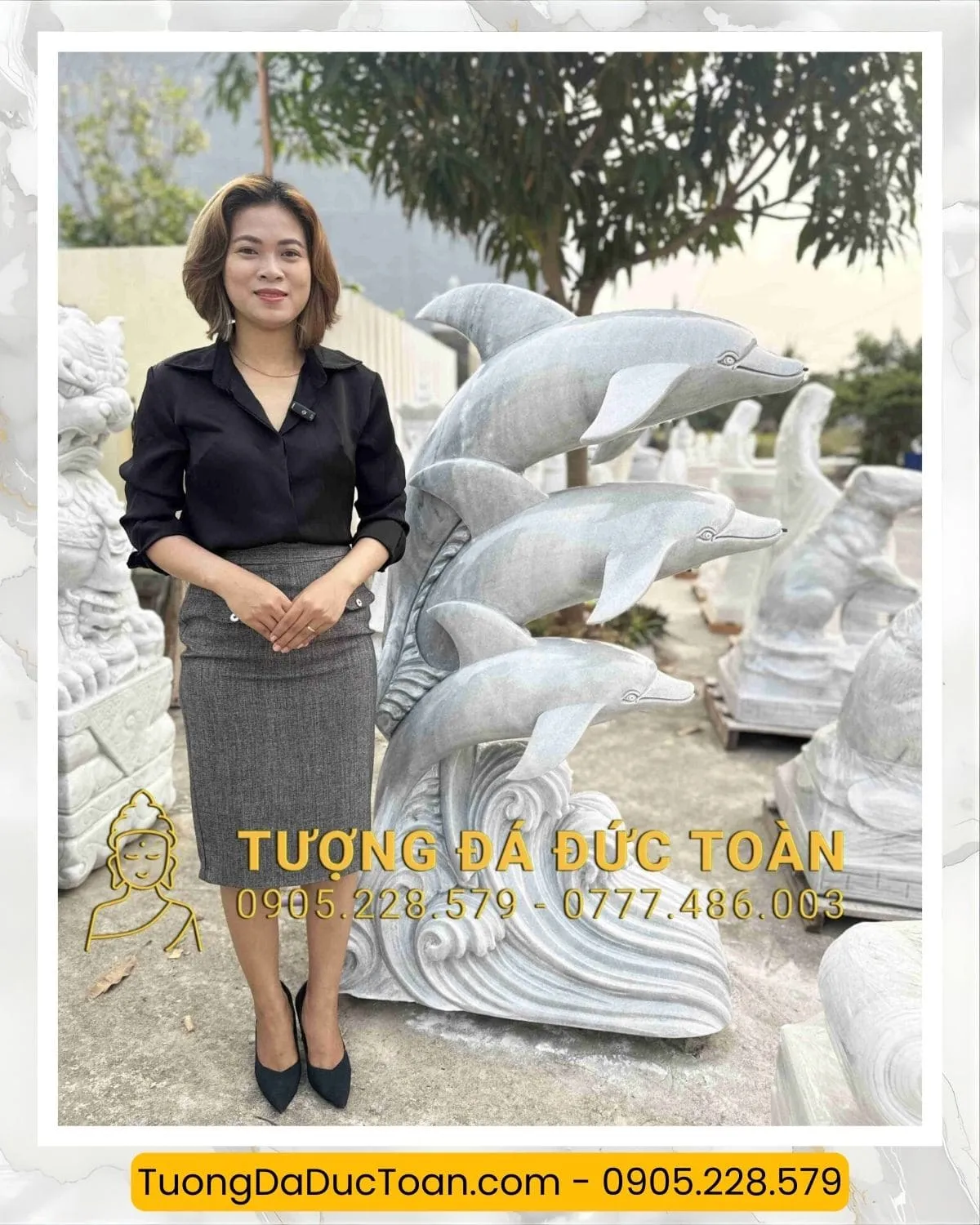 Tượng Cá Heo Bằng Đá (1)