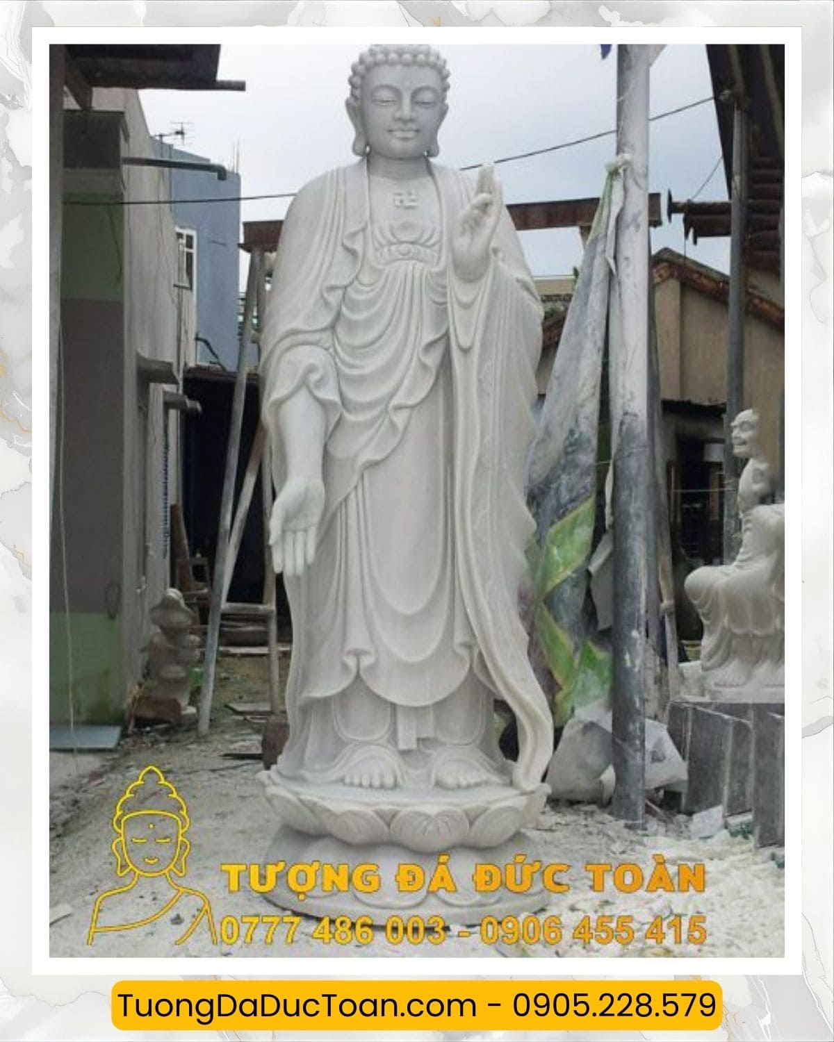 Tượng Phật A Di Đà đá nguyên khối