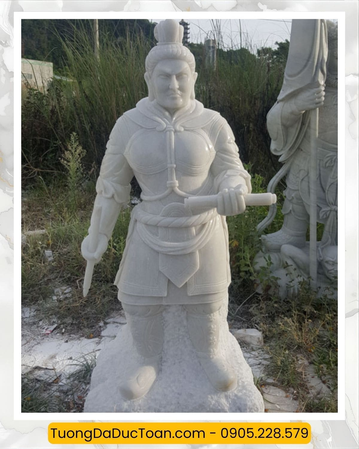 Tượng Thần Đá Tự Nhiên Nguyên Khối Màu Trắng