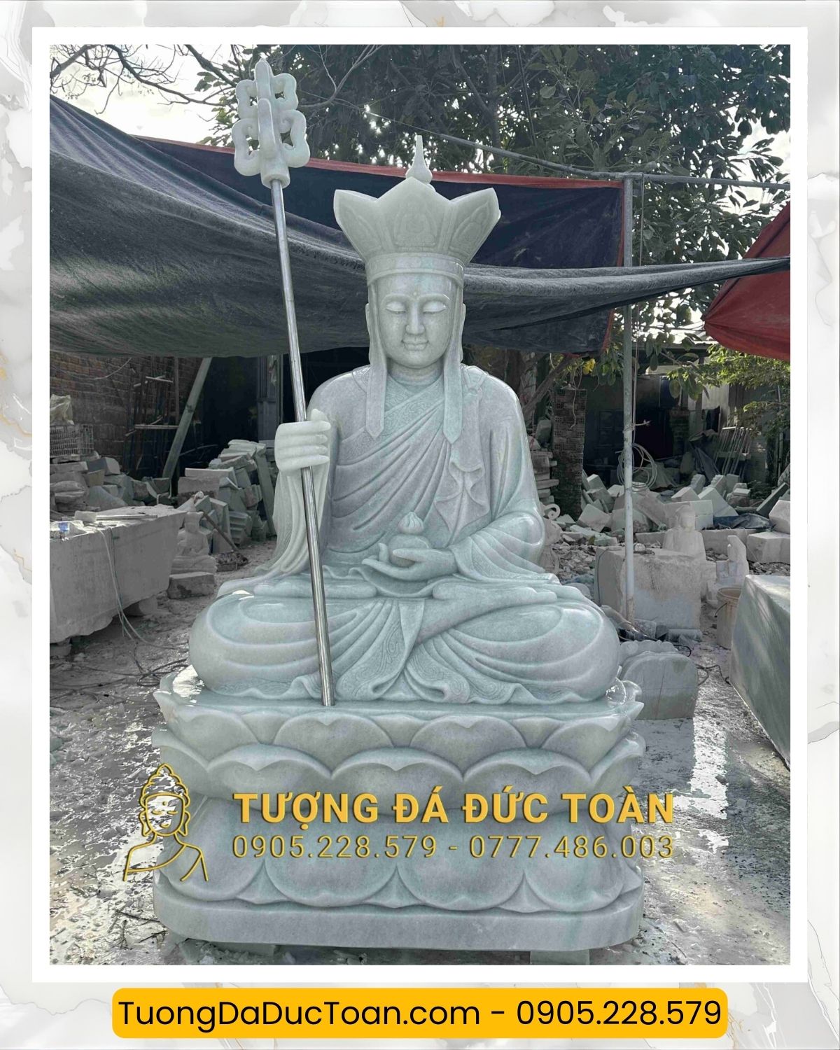 Tượng Địa Tạng Vương Bồ Tát ngồi đá Non Nước đẹp.