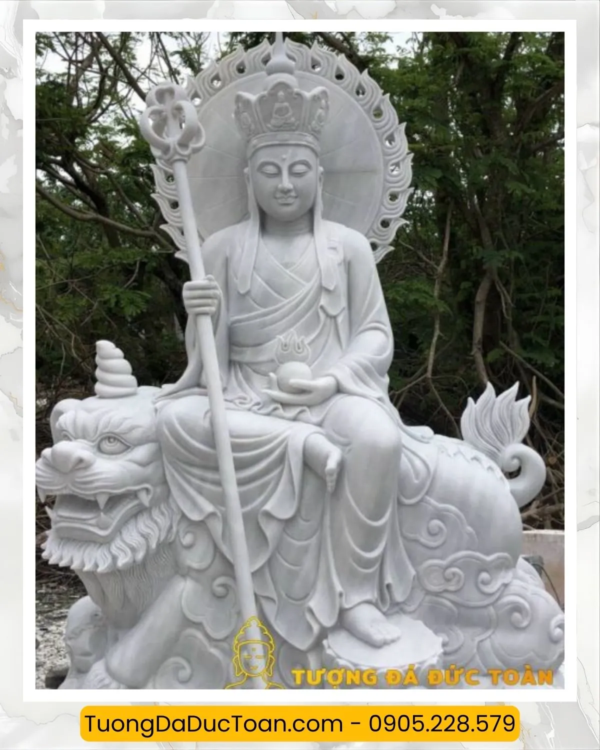 Phật Địa Tạng Bồ Tát cưỡi Đề Thính đá nguyên khối Phật Địa Tạng Bồ Tát cưỡi Đề Thính đá nguyên khối