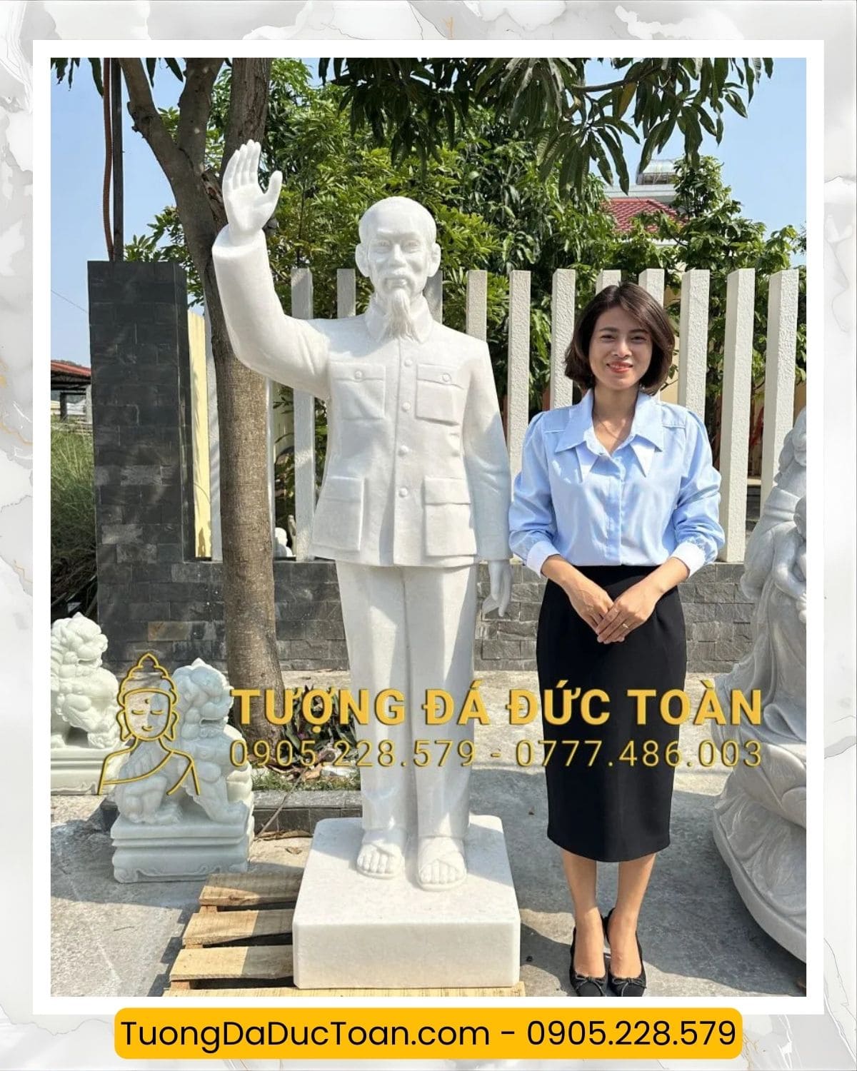 Tượng Bác Hồ Bằng Đá dáng đứng