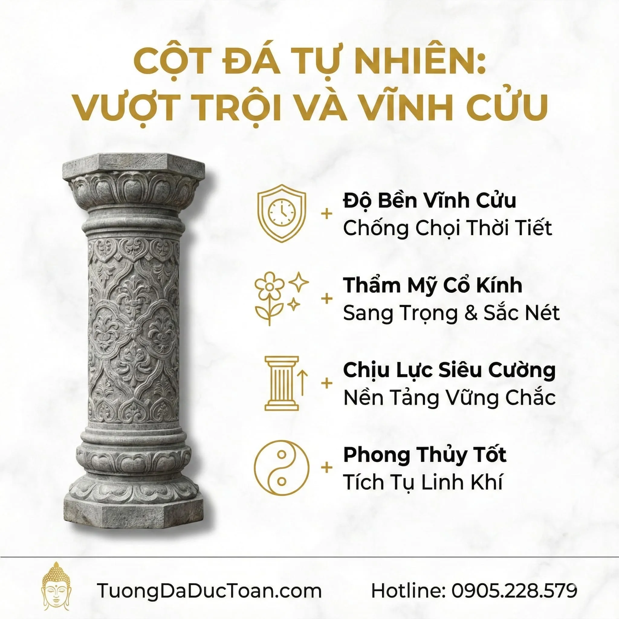 Cột Trụ Đá Tự Nhiên Cho Biệt Thự Đẹp 2 cột đá tự nhiên