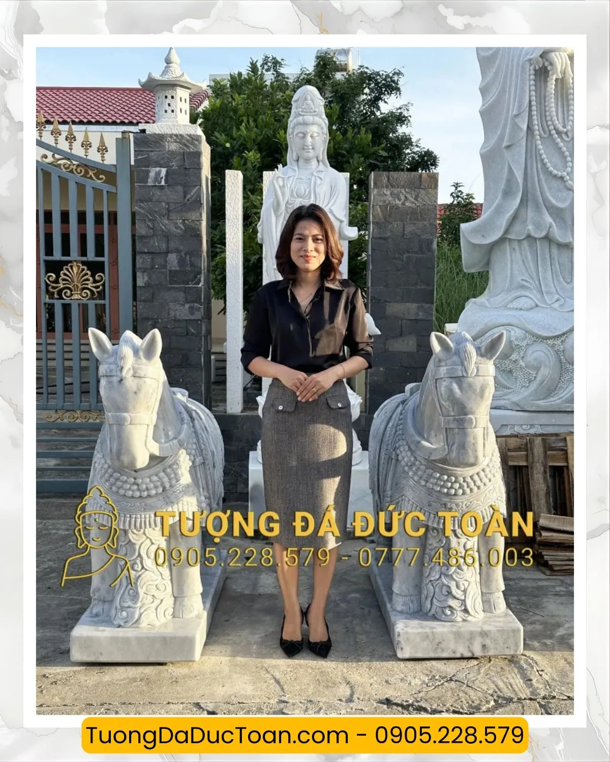 Kỳ Lân Phương Tây - Ngựa Một Sừng Đá Trắng Nguyên Khối 8 nguada (2)