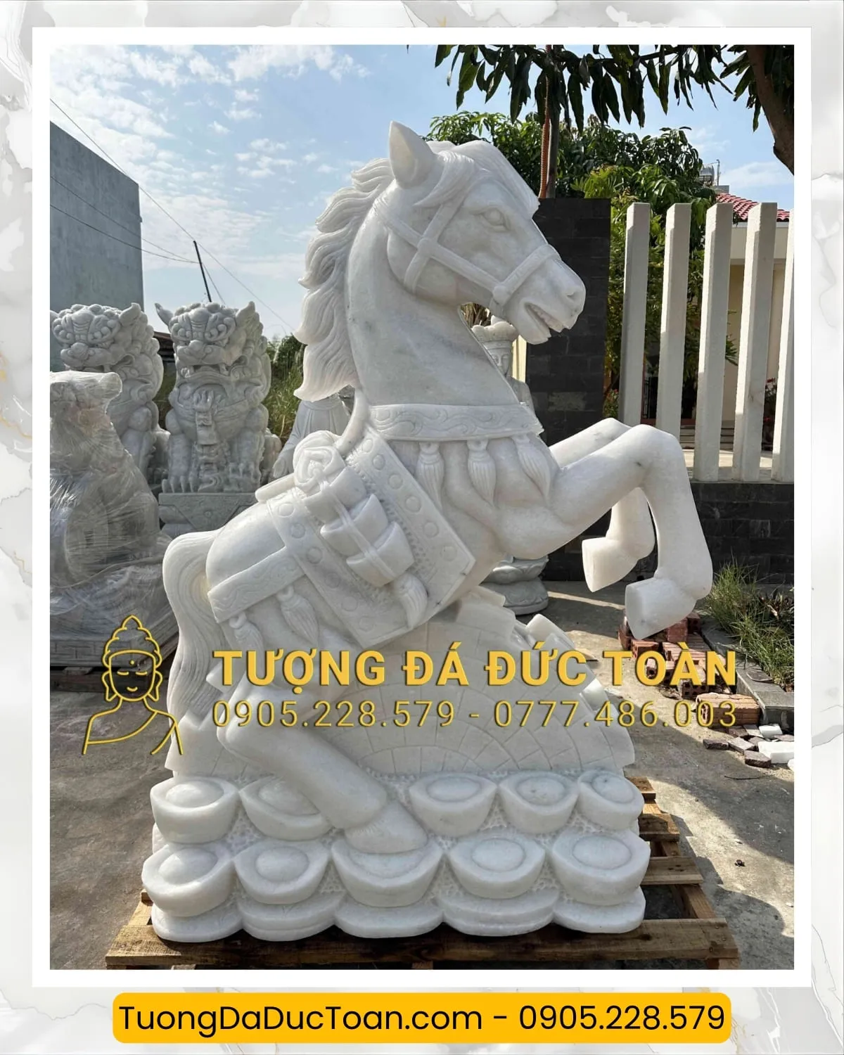 Kỳ Lân Phương Tây - Ngựa Một Sừng Đá Trắng Nguyên Khối 7 nguada (3)