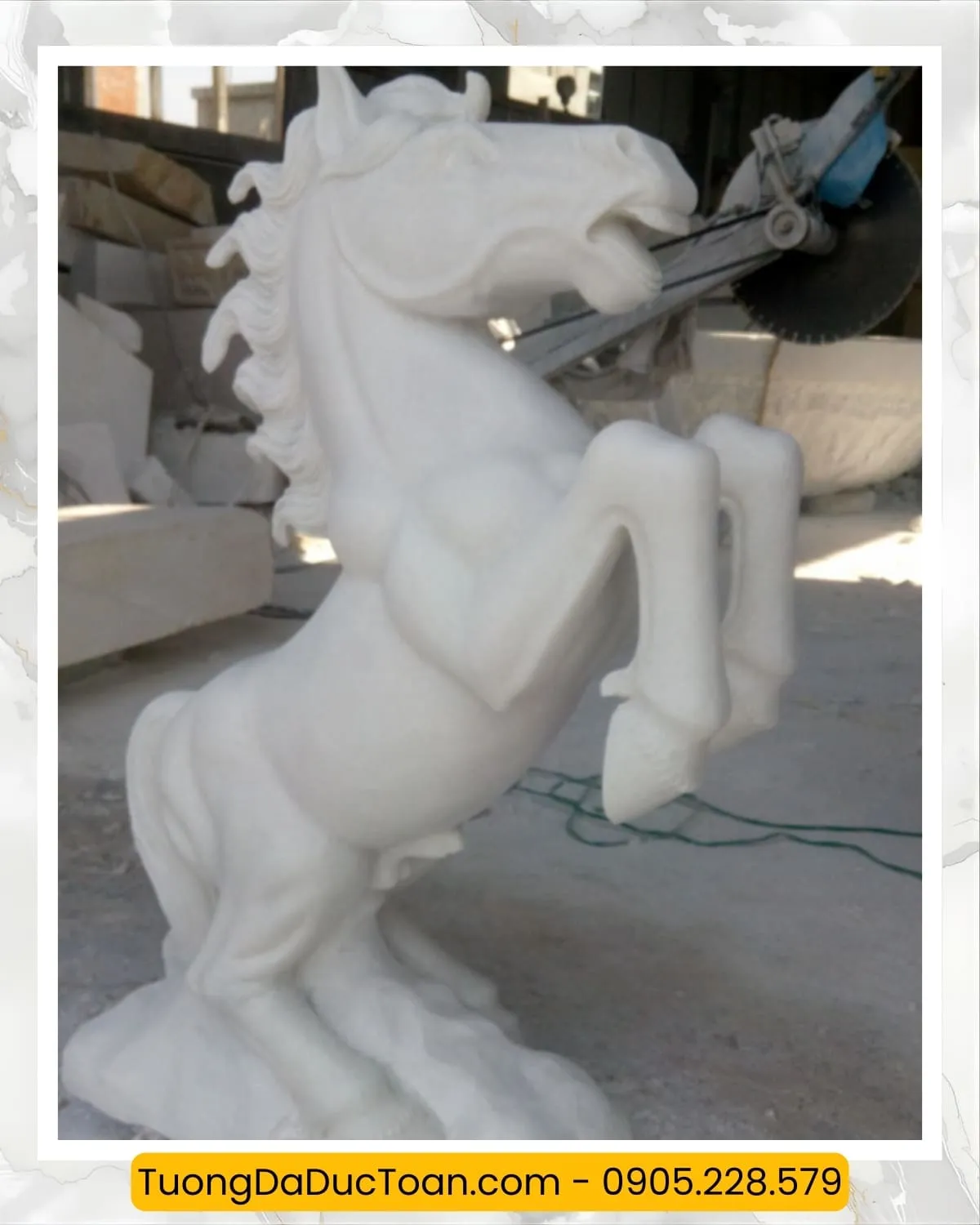 Kỳ Lân Phương Tây - Ngựa Một Sừng Đá Trắng Nguyên Khối 6 nguada (4)