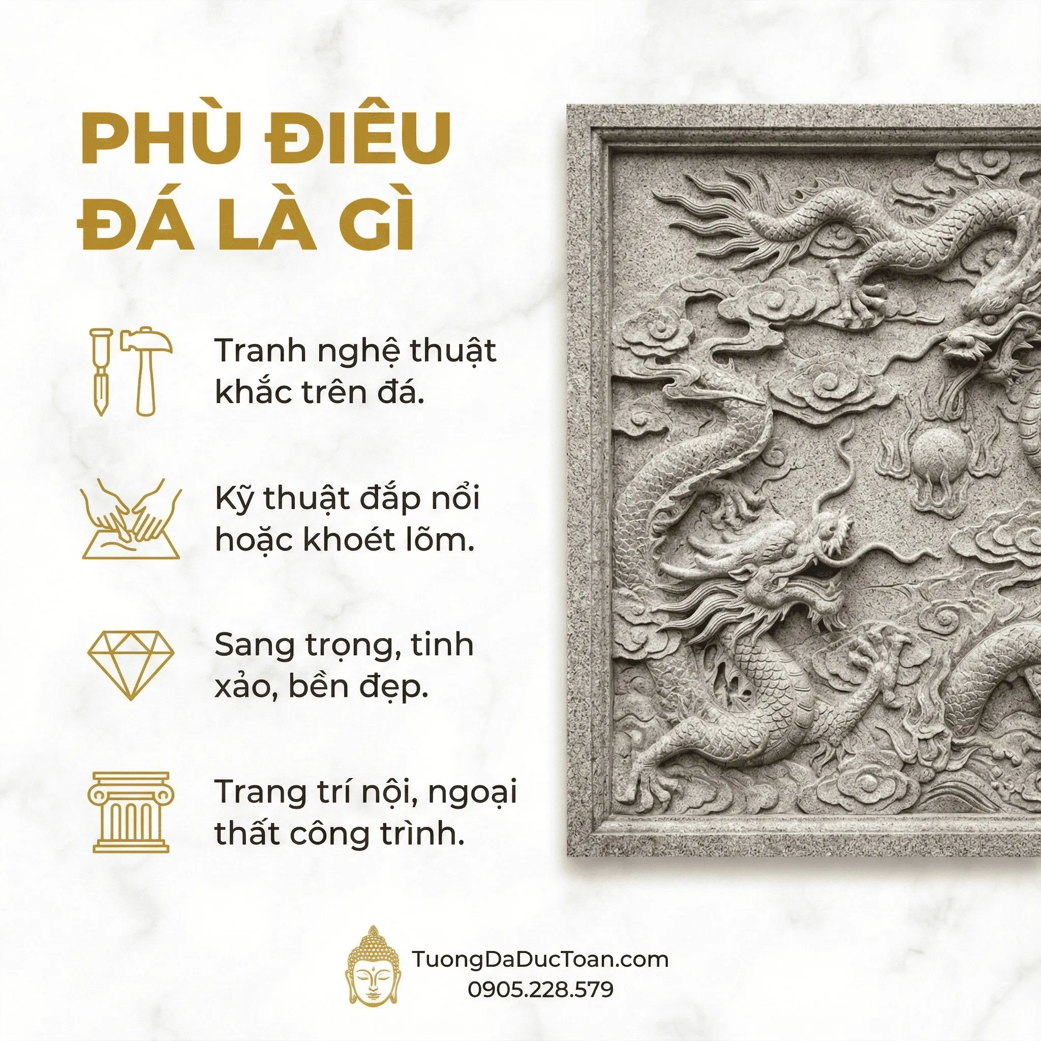 Phù Điêu Đá Chạm Cửu Long Nguyên Khối Đà Nẵng 2 Phu Dieu Da