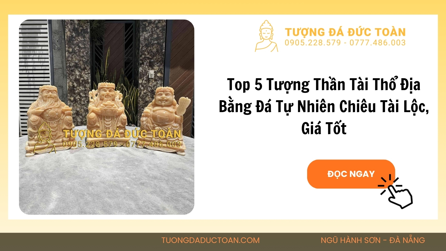 Tượng Thần tài Thổ địa bằng đá