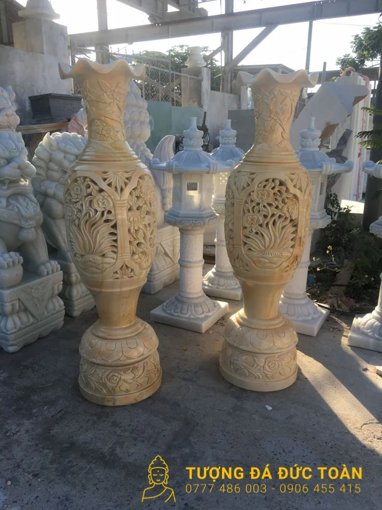 Lục Bình Đá Cẩm Thạch Nguyên Khối Đẹp