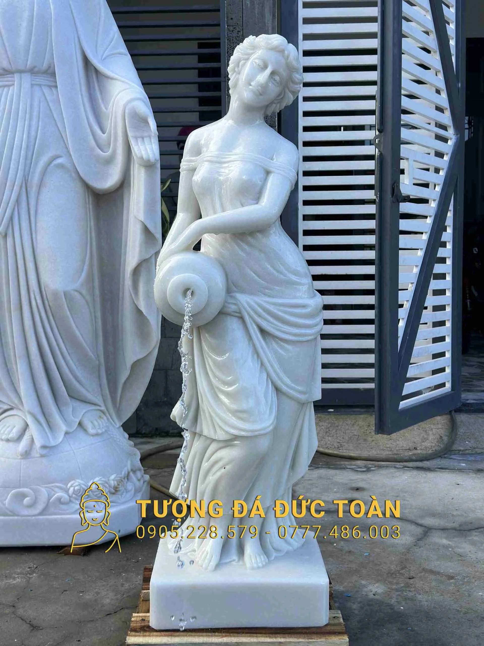 Tượng Cô Gái Đá Đẹp Cao 1m2 – Tuyệt Tác Nghệ Thuật Sân Vườn Đẳng Cấp