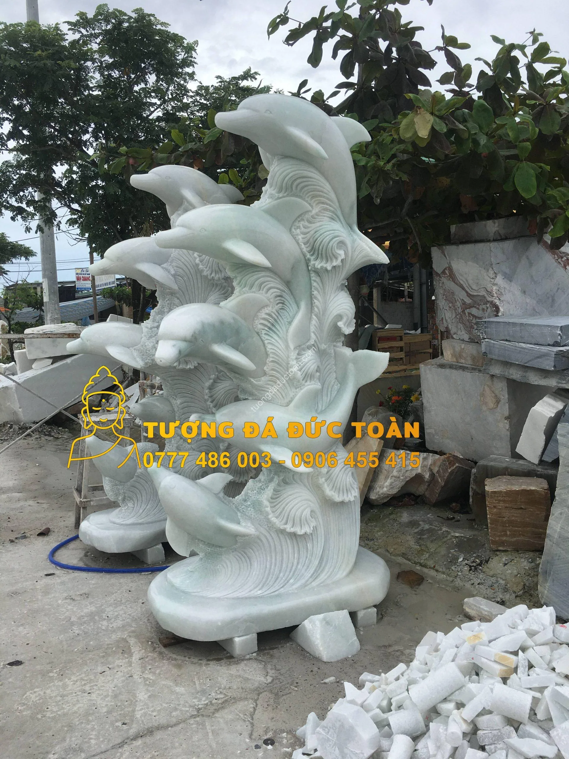 Tượng Cá Heo Đá Cẩm Thạch Nguyên Khối Đà Nẵng – Tinh Hoa Nghệ Thuật Cảnh Quan & Phong Thủy