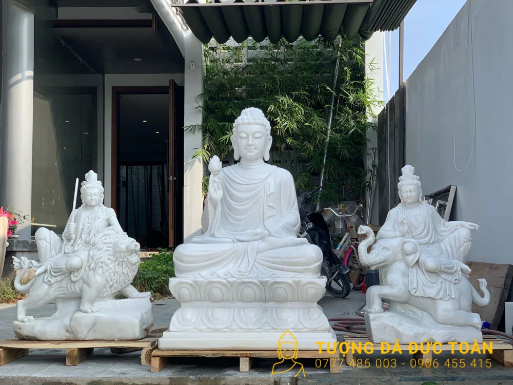 Tượng Văn Thù Phổ Hiền Bồ Tát Đá Nguyên Khối Đà Nẵng