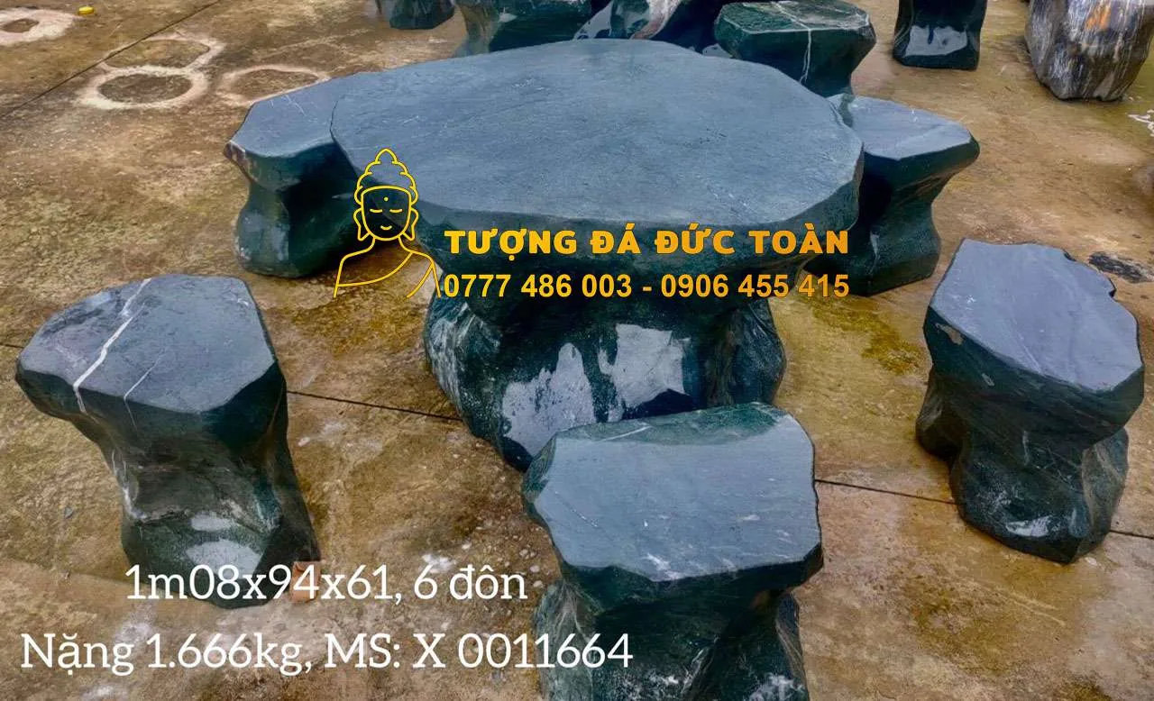 Bàn Ghế Đá Tự Nhiên – Tuyệt Tác Phong Thủy & Đẳng Cấp Sân Vườn